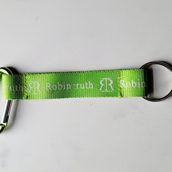 Designer Robin Ruth NEW YORK Neon Green Carabiner Snap Clip Hook Keychain - Picture 2 of 3